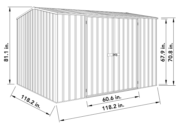 Absco Premier 10' x 10' Metal Storage Shed (AB1002)